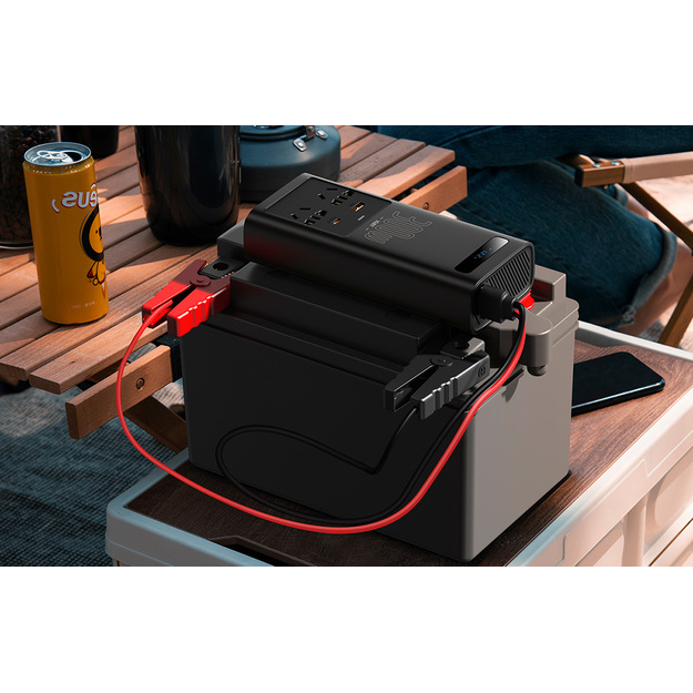 IGBT Invertora pārveidotājs 300W 220V CN/EU, Baseus, melns