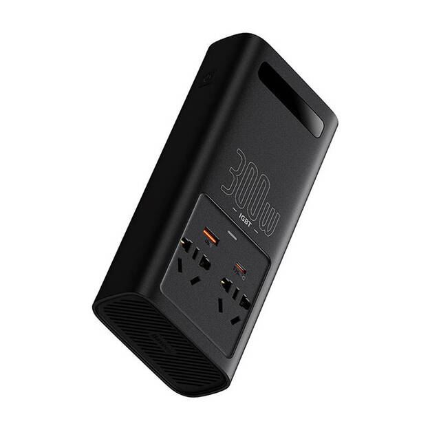 Strāvas pārveidotājs Baseus 300W (24V CN/EU) (melns)