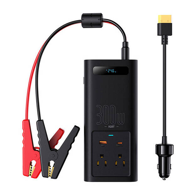 Strāvas pārveidotājs Baseus 300W (24V CN/EU) (melns)