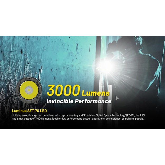 Nitecore P23i tactical flashlight 3000lm 470m