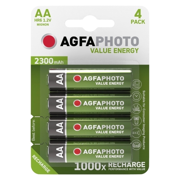 AgfaPhoto baterijas AA 2300mah 1,2V, 4 gab.