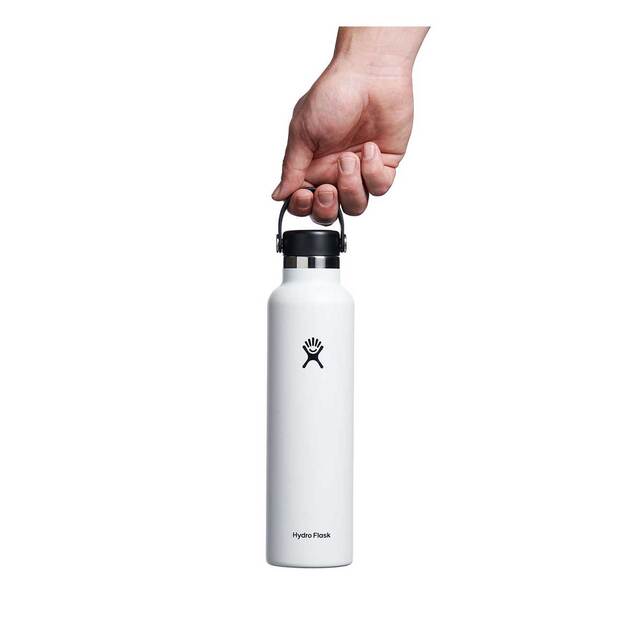 Hydro Flask Standard Mouth ceļojumu pudele ar standarta elastīgu vāciņu 710 ml S24SX110 White