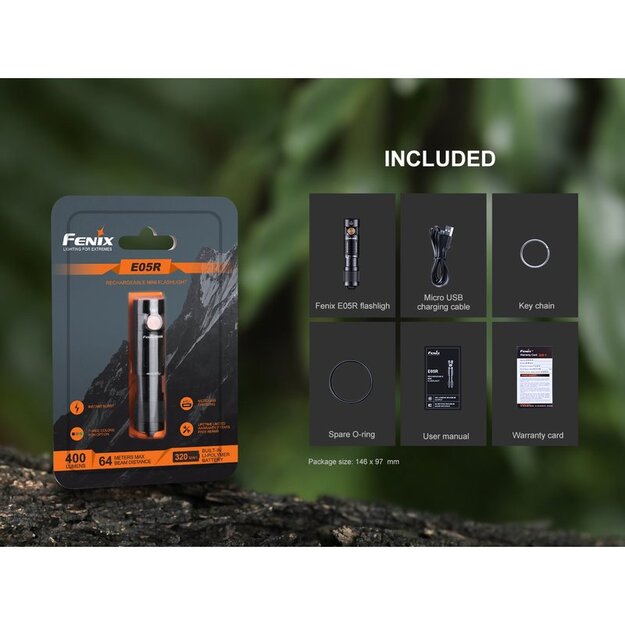 Fenix E05R flashlight, brown