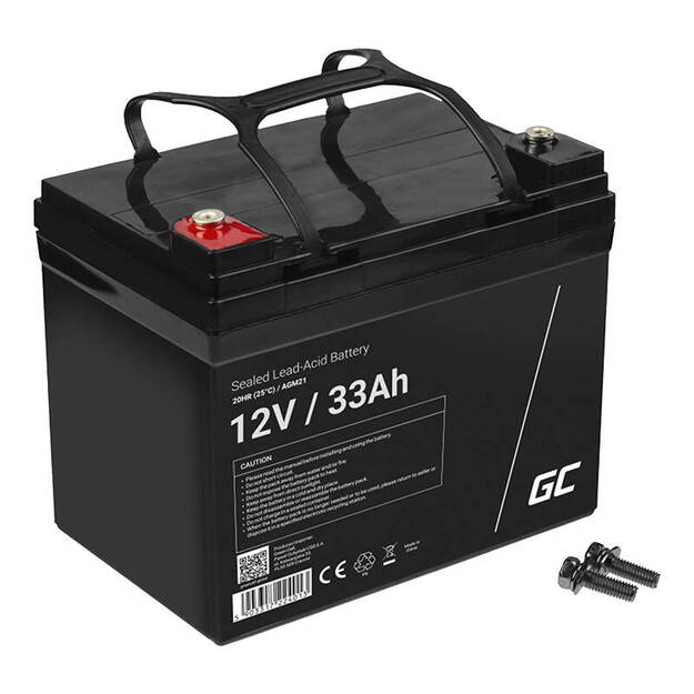 AGM VRLA Green Cell AGM21 12V 33Ah akumulators (zāles pļāvējam, motorollerim, laivai, ratiņkrēslam).