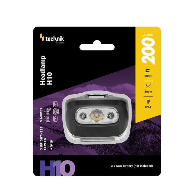 Technik H10 lukturītis LED + sarkana gaisma (200 lūmeni) 3xAAA