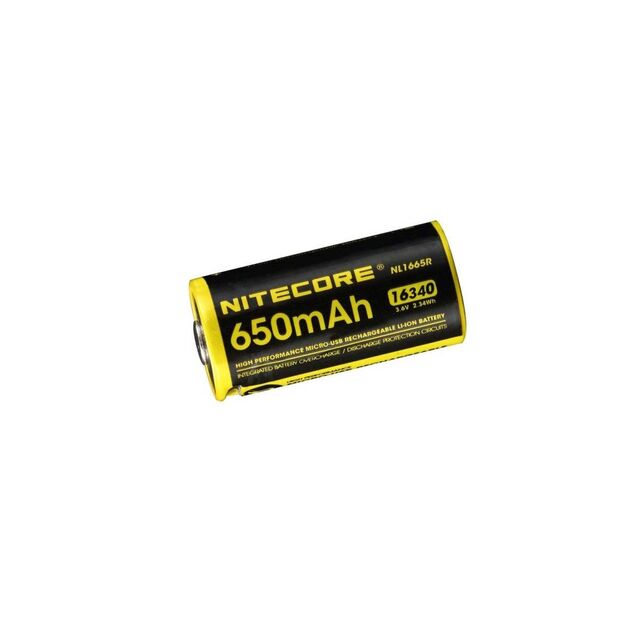 Nitecore Li-Ion akumulators 16340 - 650mAh 3,6V NL1665R