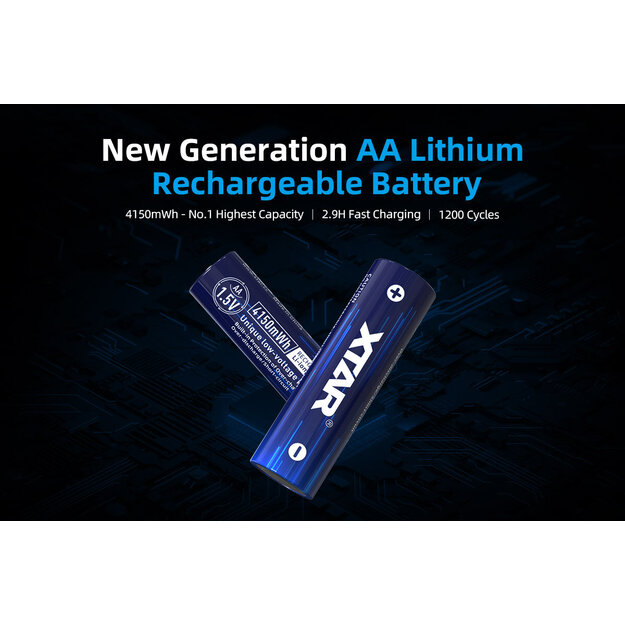 Xtar R6 / AA 1.5V Li-ion 2500mAh akumulators ar aizsardzību