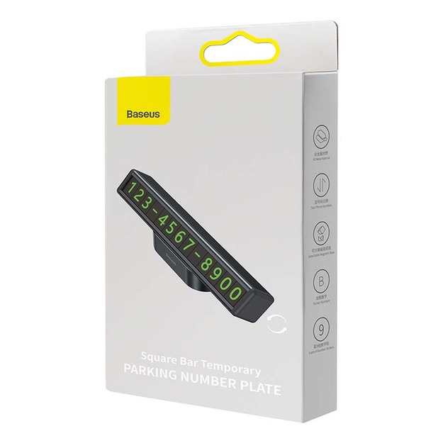 Pagaidu stāvvietas numura zīme (melna)