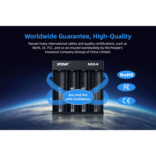 XTAR MX4 akumulatoru lādētājs Li-ion / Ni-MH akumulatoriem