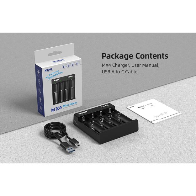 XTAR MX4 akumulatoru lādētājs Li-ion / Ni-MH akumulatoriem