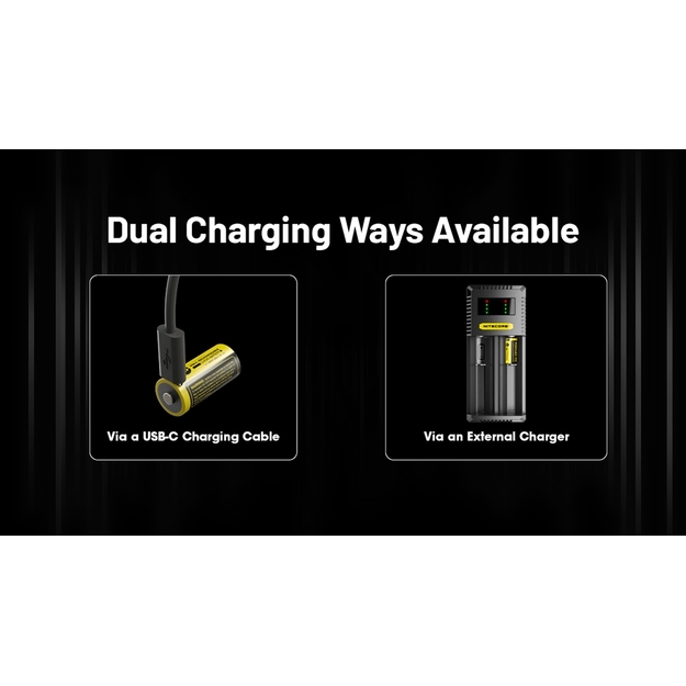 Nitecore Li-Ion akumulators 16340, 950mAh, USB-C NL169R