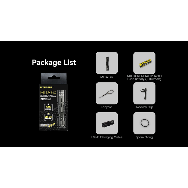 Nitecore MT1A PRO - 800lm flashlight
