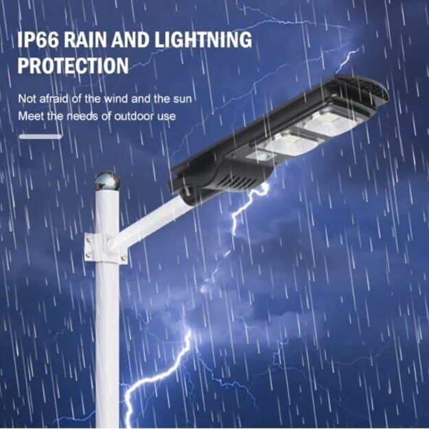 Ielu lampa ar saules bateriju 120W