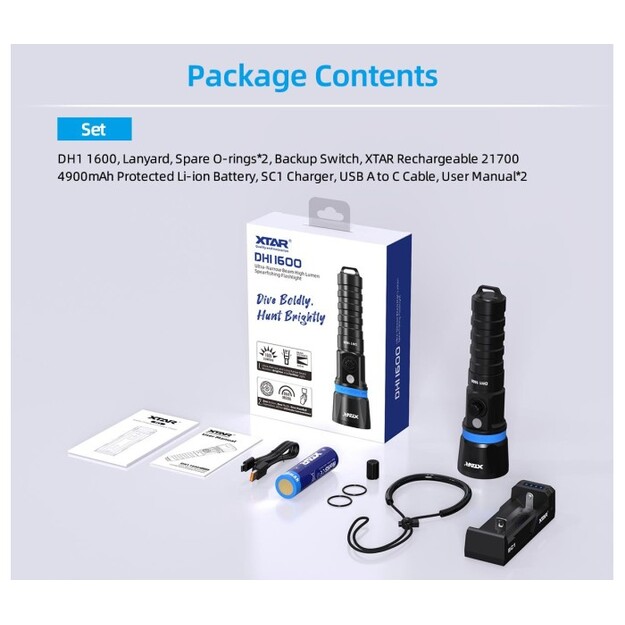 XTAR Hunter DH1 1600 nir&scaron;anas lukturītis 1600lm
