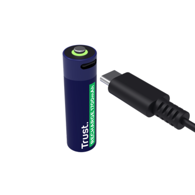 Trust USB-C uzlādējamās baterijas AA 1700mAh 2 gab. 25584