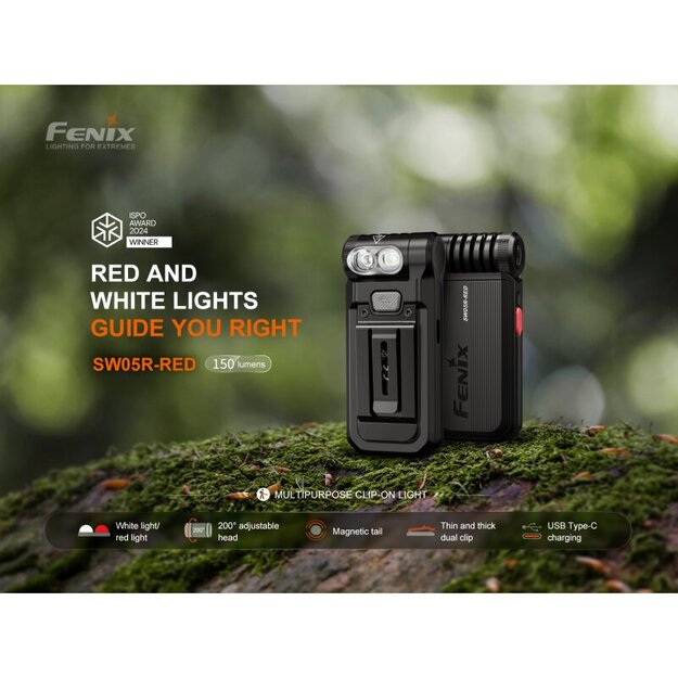 Fenix SW05R-RED Balts un Sarkans LED Zibspuldze