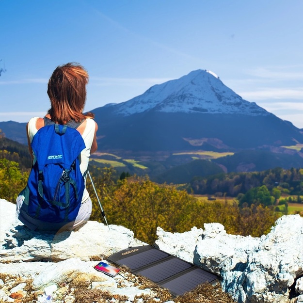 Choetech SC001 solārais salokāms lādētājs 19W 2x USB-A - melns