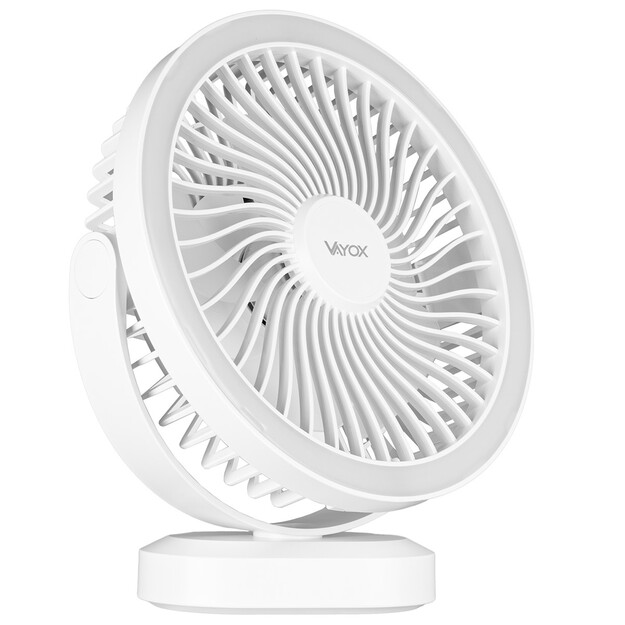 Vayox uzlādējamais ventilators ar apgaismojumu VA0338W Balts
