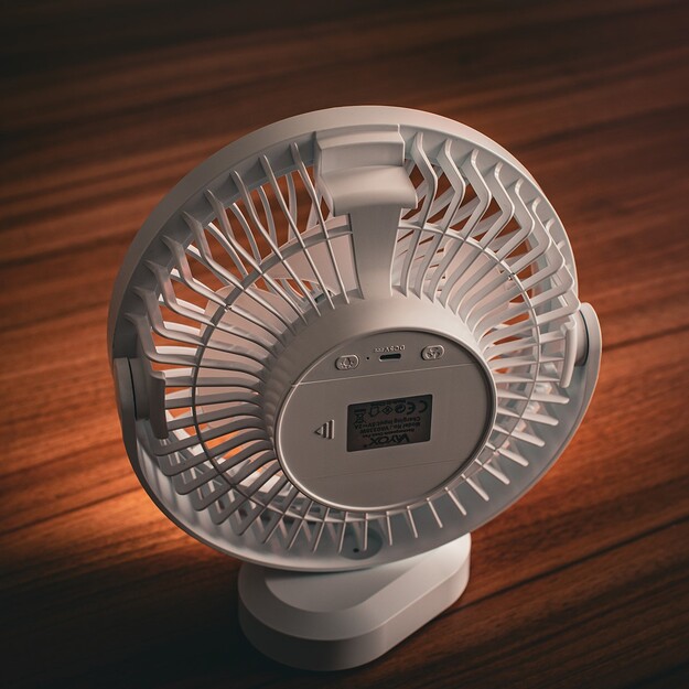 Vayox uzlādējamais ventilators ar apgaismojumu VA0338W Balts