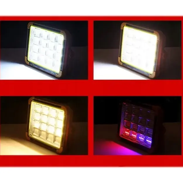 LED Prožektors ar Saules Paneli, Pārnēsājams, ar Power Bank Funkciju (USB-C), 200W