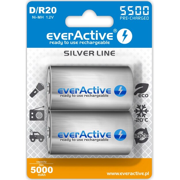 Аккумулятор everActive Silver Line 5500mAh D