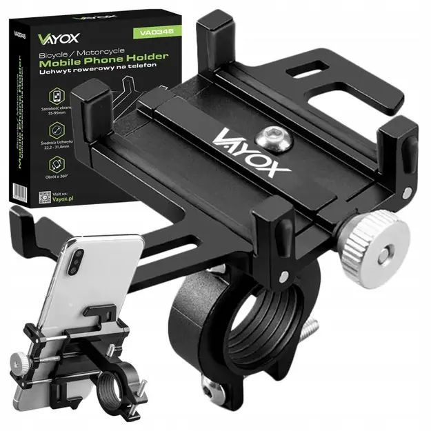Vayox VA0345 Melns Velosipēda Tālruņa Turētājs