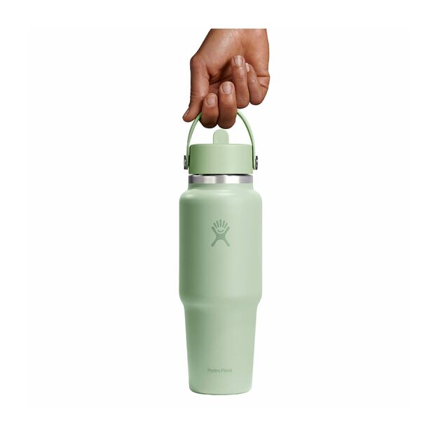 Hydro Flask platas mutes ceļojumu pudele ar salmiņu 946 ml Aloe WT32CFS338