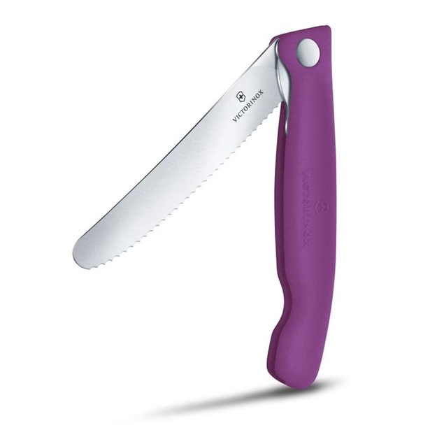 Victorinox Swiss Classic 6.7835.C1 tomātu un galda nazis, viļņains, violets 6.7835.C1