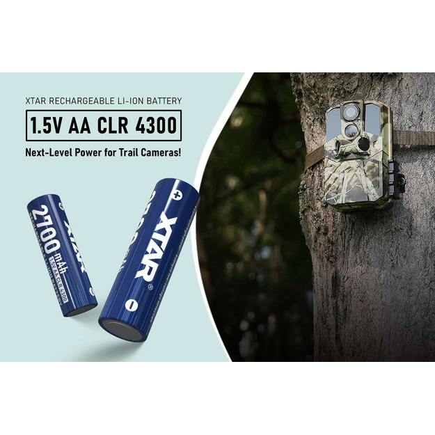 XTAR 1,5 V AA CLR 4300 litija jonu akumulatori 2700 mAh – 4 gab.