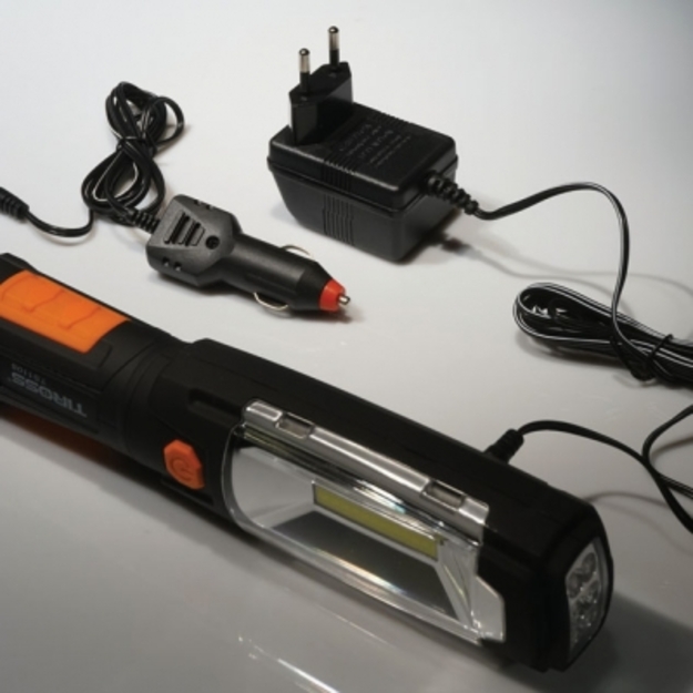 Tiross TS1108 - Žibintuvėlis įkraunamas ne&scaron;iojamas su magnetu ir kabliu 3W COB + 6LED