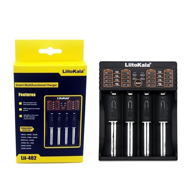 LiitoKala Lii-402 baterijų įkroviklis