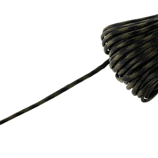 Paracord EDCX 550 III tipa 30 m virve Melnais mežs