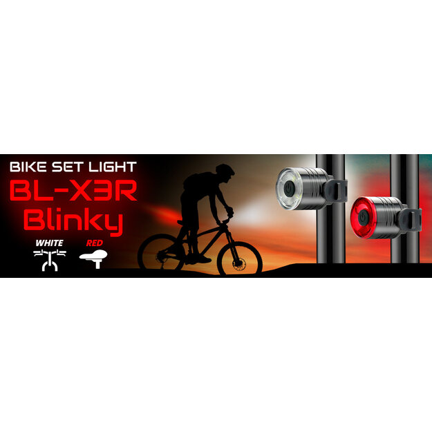 EverActive BL-X3R Blinky ar akumulatoru darbināms LED velosipēda lukturu komplekts