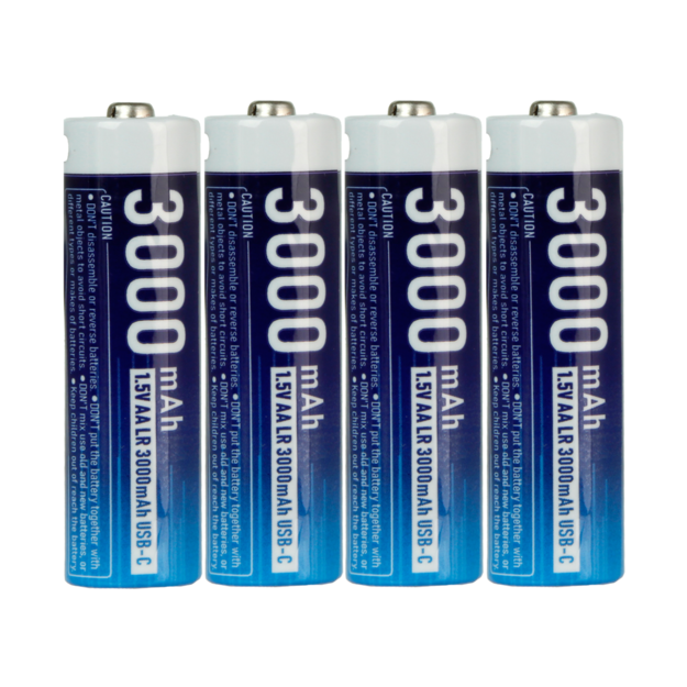 XTAR 14500-1.5V 3000mAh litija jonu akumulatori AA LR B4 (4 gab.)