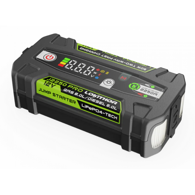 Lokithor J2250 PRO automa&scaron;īnas palaidējs 12V 2250A LiFePO4