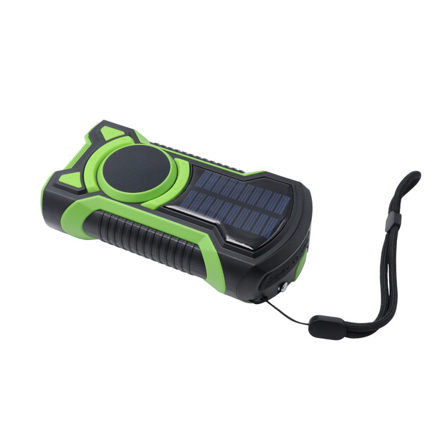 Avārijas radio ar dinamoma&scaron;īnu, lukturi, saules bateriju, 5000mAh jaudu