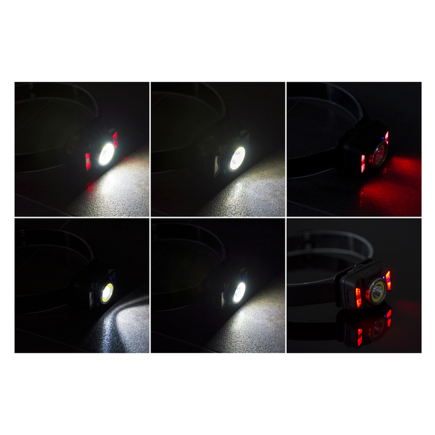 Uzlādējams galvenais lukturis ar kustības sensoru XTE 5W + COB 10W VA0025