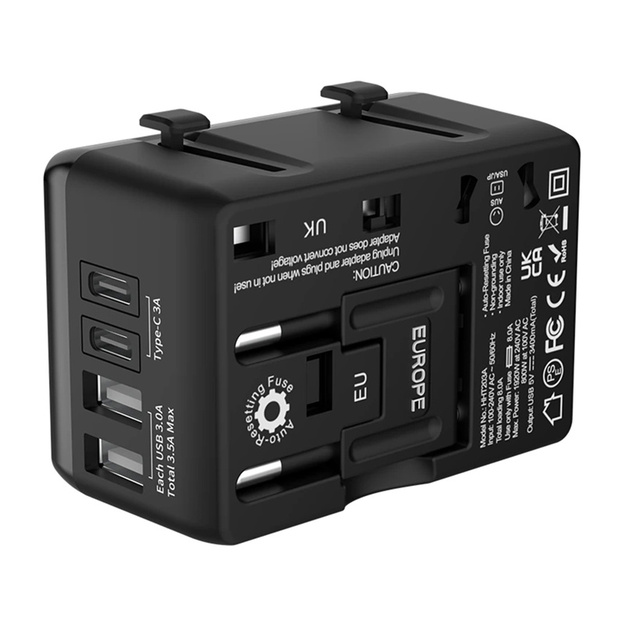 Blitzwolf BW-TA1 4-in-1 ceļojuma adapteris 2xUSB + C + PD 20W