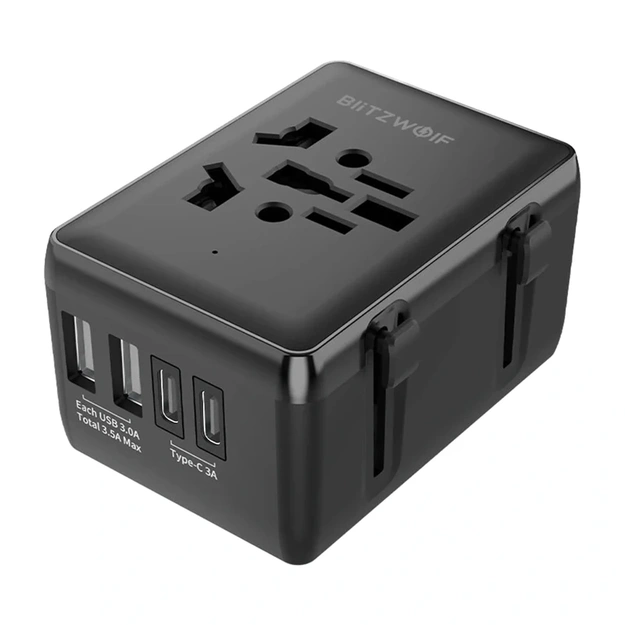 Blitzwolf BW-TA1 4-in-1 ceļojuma adapteris 2xUSB + C + PD 20W