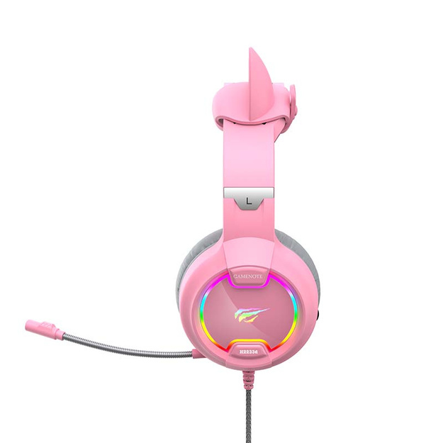Gaming headphones Havit GAMENOTE H2233d  RGB (pink)