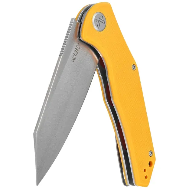 Kubey Flash KU158N Knife, Yellow G10, Satin San Mai M2