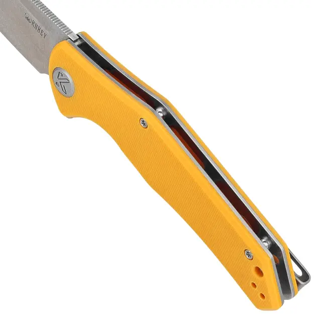 Kubey Flash KU158N Knife, Yellow G10, Satin San Mai M2