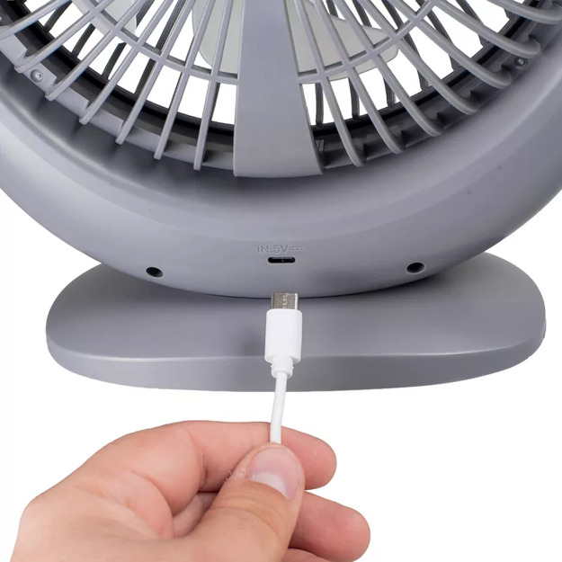 Vayox galda ventilators ar akumulatoru un 6 SMD LED lampām (WD-285), pelēks VA0433G