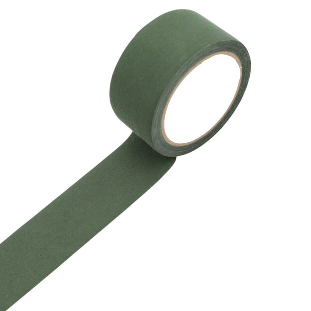 Olīvkrāsas / zaļa maskē&scaron;anās līmlente 5 cm x 10 m &ndash; kokvilna