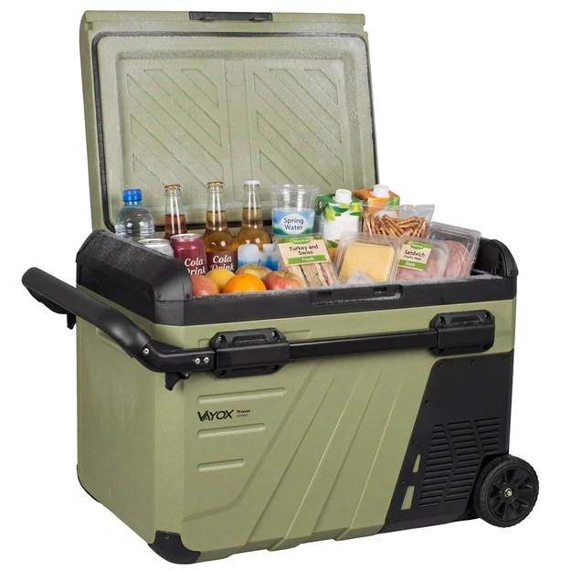 Travel fridge 37L DC 12/24V AC 220-240V, single-chamber, with wheels, Travel series VA-TW37, Vayox
