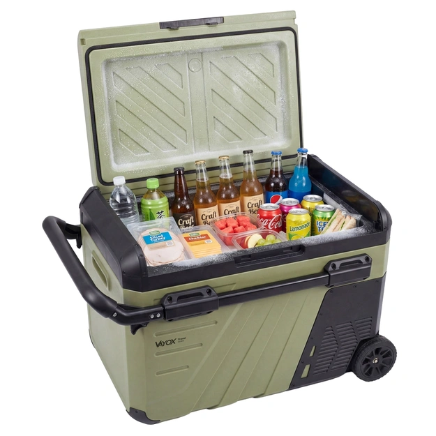 Travel fridge 37L DC 12/24V AC 220-240V, single-chamber, with wheels, Travel series VA-TW37, Vayox