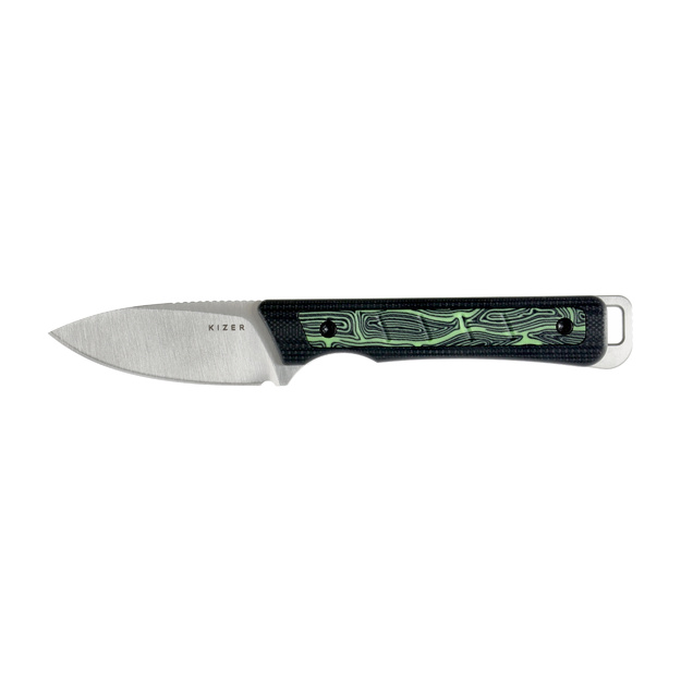 Kizer Whiskey Jack nazis Black/Damascus G10, Satin AEB-L, autors Jonathan Styles (1108A3)