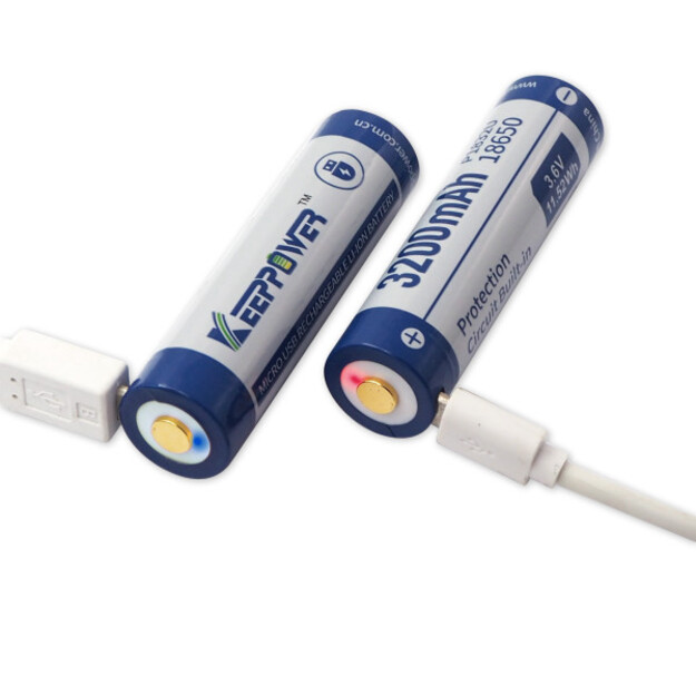 18650 3200mAh ar USB, Keeppower akumulators ar aizsardzību