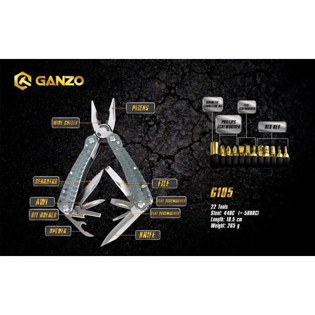 Ganzo G105 daudzfunkcionāls instruments