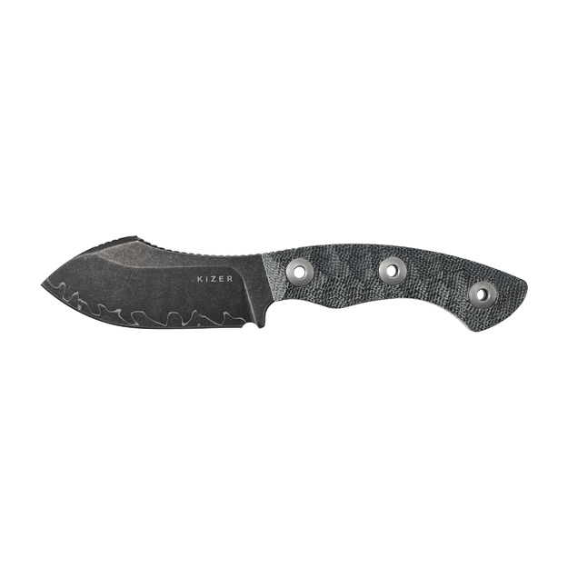 Kizer Rook Fixed Blade Knife 1090A2 Grey Micarta Laminated Steel